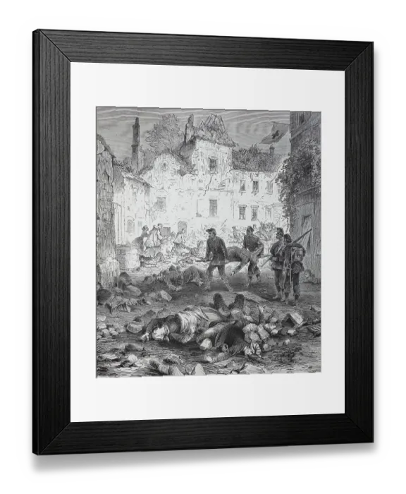 Framed Print : Dead and wounded after the blasting of the powder tower in the town of Laon on 9 September, France, in the Franco-Prussian War of 1870-1871, Historical, digitally restored reproduction of an original 19th century master, exact original date unknown Framed Print : Dead and wounded after the blasting of the powder tower in the town of Laon on 9 September, France, in the Franco-Prussian War of 1870-1871, Historical, digitally restored reproduction of an original 19th century master, exact original date unknown