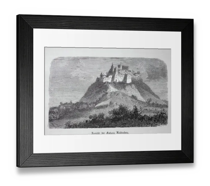 Framed Print : View of Lichtenberg Fortress in Alsace c. 1870, France, Historic, digitally restored reproduction of an original 19th century painting, exact original date unknown Framed Print : View of Lichtenberg Fortress in Alsace c. 1870, France, Historic, digitally restored reproduction of an original 19th century painting, exact original date unknown