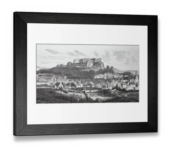 Framed Print : View of the citadel of Bitsch and the town of Bitche in the Lorraine region circa 1870, France, Historic, digitally restored reproduction of a 19th century original, exact original date unknown Framed Print : View of the citadel of Bitsch and the town of Bitche in the Lorraine region circa 1870, France, Historic, digitally restored reproduction of a 19th century original, exact original date unknown