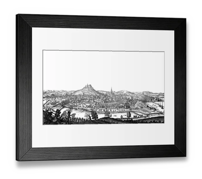 Framed Print : City and Veste Coburg in the Middle Ages, Upper Franconia, Bavaria, Germany, Historic, digitally restored reproduction of an 18th century original, exact original date unknown Framed Print : City and Veste Coburg in the Middle Ages, Upper Franconia, Bavaria, Germany, Historic, digitally restored reproduction of an 18th century original, exact original date unknown