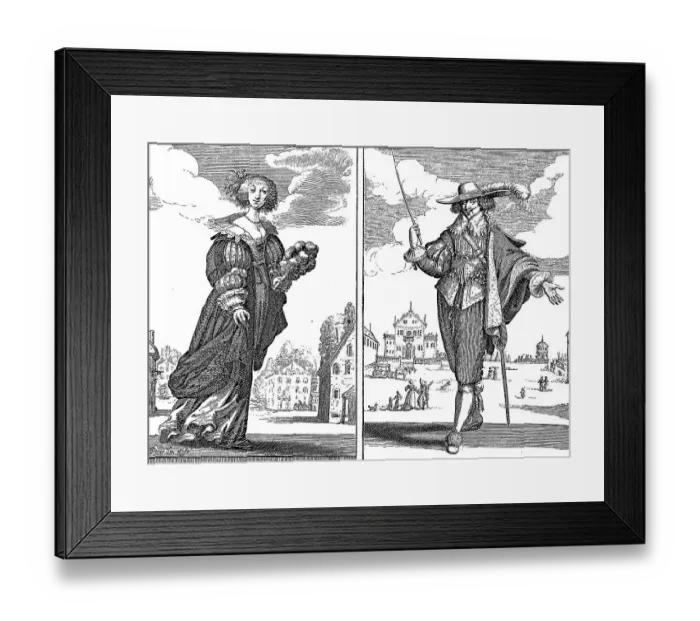 Framed Print : Noble lady and nobleman from the second half of the 17th century, France, Historic, digitally restored reproduction of an original from the 19th century, exact original date unknown Framed Print : Noble lady and nobleman from the second half of the 17th century, France, Historic, digitally restored reproduction of an original from the 19th century, exact original date unknown