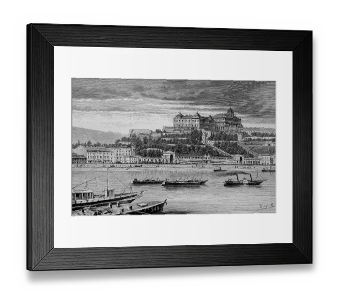 Framed Print : The Castle of Budapest, Hungary, Historic, digital reproduction of an original 19th century artwork Framed Print : The Castle of Budapest, Hungary, Historic, digital reproduction of an original 19th century artwork