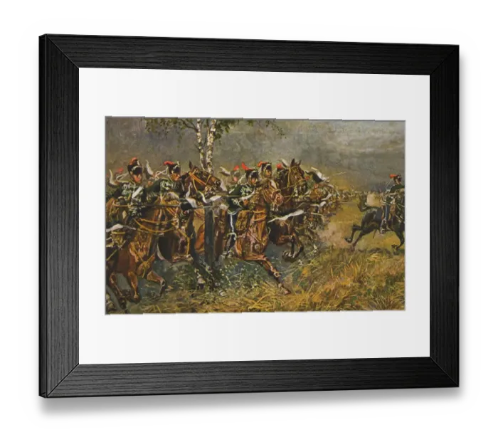 Framed Print : Historic postcard with war motif, attack on Prussian troops, Germany, 1890, Historic, digital reproduction of an original 19th century original Framed Print : Historic postcard with war motif, attack on Prussian troops, Germany, 1890, Historic, digital reproduction of an original 19th century original