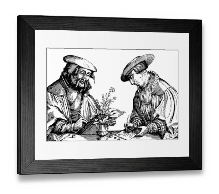 Framed Print : German Bourgeois Costume, 1540, Germany, Historic, digitally restored reproduction of an original 19th century pattern Framed Print : German Bourgeois Costume, 1540, Germany, Historic, digitally restored reproduction of an original 19th century pattern