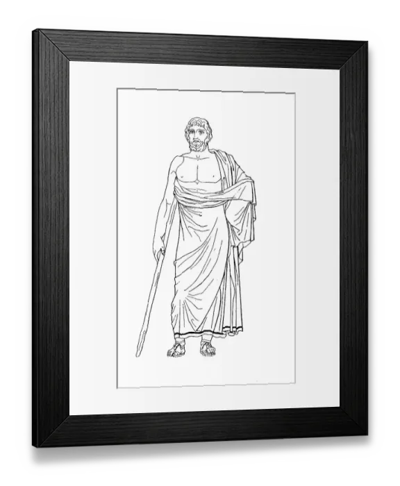 Framed Print : Greek, dressed in a himation, philosopher, Greece, history of fashion, history of costume, historical, digital reproduction of an original 19th century pattern Framed Print : Greek, dressed in a himation, philosopher, Greece, history of fashion, history of costume, historical, digital reproduction of an original 19th century pattern