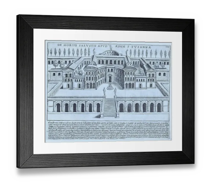 Framed Print : De Hortis Salustii Apud Aedem S. Susannae, The Gardens of Sallustio, historical Rome, Italy, digital reproduction of a 17th century original, original date not known Framed Print : De Hortis Salustii Apud Aedem S. Susannae, The Gardens of Sallustio, historical Rome, Italy, digital reproduction of a 17th century original, original date not known