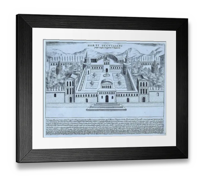 Framed Print : Horti Luculliani (Prope Septa Trigaria Et Equiria), The Gardens of Lucullus, historical Rome, Italy, digital reproduction of a 17th century original, original date not known Framed Print : Horti Luculliani (Prope Septa Trigaria Et Equiria), The Gardens of Lucullus, historical Rome, Italy, digital reproduction of a 17th century original, original date not known