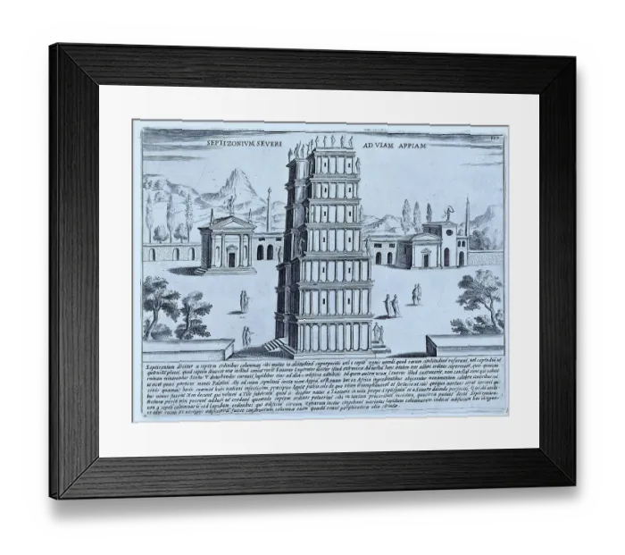 Framed Print : Septizonium Severi ad Viam Appiam, The Septizonium was built by Septimus Severus and inaugurated in 203 AD. It was located in the south-eastern corner of the Palatine Hill and was several storeys high, historical Rome, Italy Framed Print : Septizonium Severi ad Viam Appiam, The Septizonium was built by Septimus Severus and inaugurated in 203 AD. It was located in the south-eastern corner of the Palatine Hill and was several storeys high, historical Rome, Italy