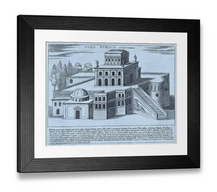 Framed Print : The Villa Publica on Monte Giordano, historical Rome, Italy, digital reproduction of an original 17th century painting, original date unknown Framed Print : The Villa Publica on Monte Giordano, historical Rome, Italy, digital reproduction of an original 17th century painting, original date unknown