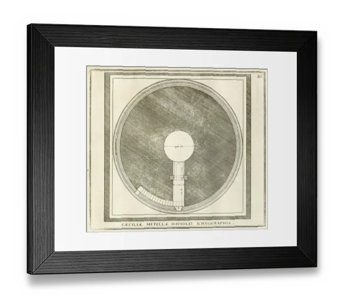 Framed Print : Map of the mausoleum of Cecilia Metella, historical Rome, Italy, digital reproduction of an original 17th century template, original date unknown Framed Print : Map of the mausoleum of Cecilia Metella, historical Rome, Italy, digital reproduction of an original 17th century template, original date unknown