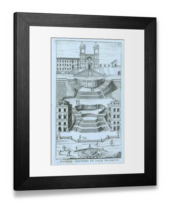 Framed Print : Church of Santissima Trinita dei Monti, also Santa Trinita dei Monti or Santissima Trinita al Monte Pincio, Most Holy Trinity on Mount Pincio, located above the Spanish Steps in Rome, historic Rome, Italy Framed Print : Church of Santissima Trinita dei Monti, also Santa Trinita dei Monti or Santissima Trinita al Monte Pincio, Most Holy Trinity on Mount Pincio, located above the Spanish Steps in Rome, historic Rome, Italy