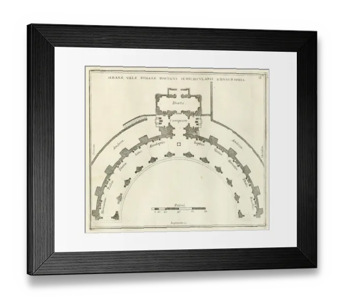 Framed Print : Plan of the Villa Albani, the femicircular portico, historical Rome, Italy, digital reproduction of an original 17th century template, original date unknown Framed Print : Plan of the Villa Albani, the femicircular portico, historical Rome, Italy, digital reproduction of an original 17th century template, original date unknown