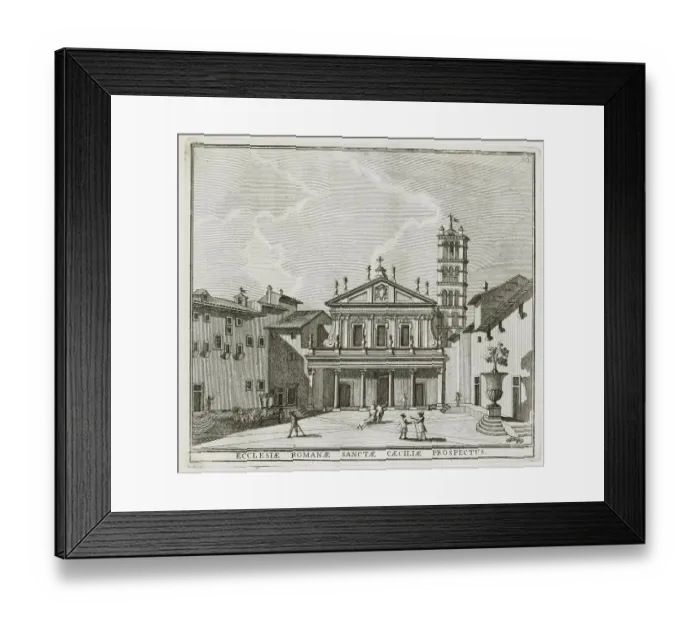 Framed Print : Santa Cecilia in Trastevere is a church dedicated to St. Cecilia in Rome, historic Rome, Italy, digital reproduction of a 17th century original, original date unknown Framed Print : Santa Cecilia in Trastevere is a church dedicated to St. Cecilia in Rome, historic Rome, Italy, digital reproduction of a 17th century original, original date unknown