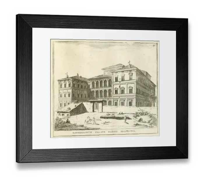 Framed Print : Palazzo Barberini is a palace in Rome, historical Rome, Italy, digital reproduction of an original 17th century painting, original date unknown Framed Print : Palazzo Barberini is a palace in Rome, historical Rome, Italy, digital reproduction of an original 17th century painting, original date unknown