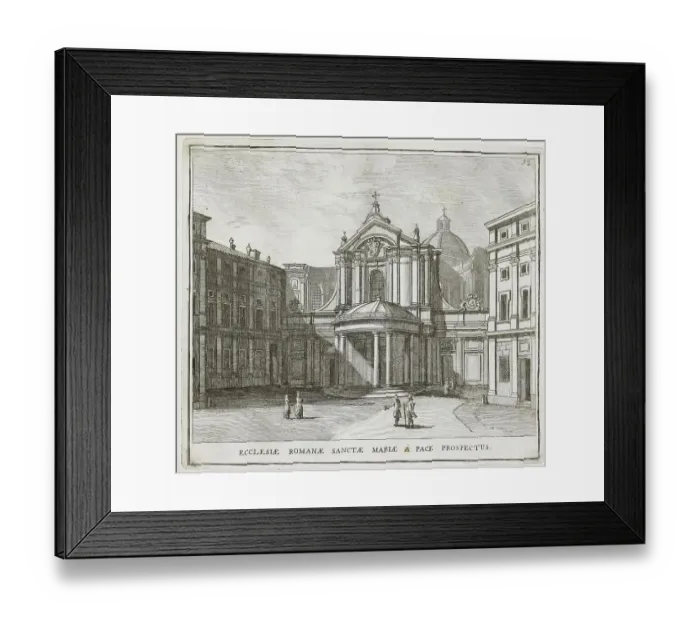 Framed Print : Santa Maria della Pace is a church in Rome. It is also a title church of the Roman Catholic Church and convent church of Brazilian religious sisters, historic Rome, Italy, digital reproduction of an original 17th century original Framed Print : Santa Maria della Pace is a church in Rome. It is also a title church of the Roman Catholic Church and convent church of Brazilian religious sisters, historic Rome, Italy, digital reproduction of an original 17th century original