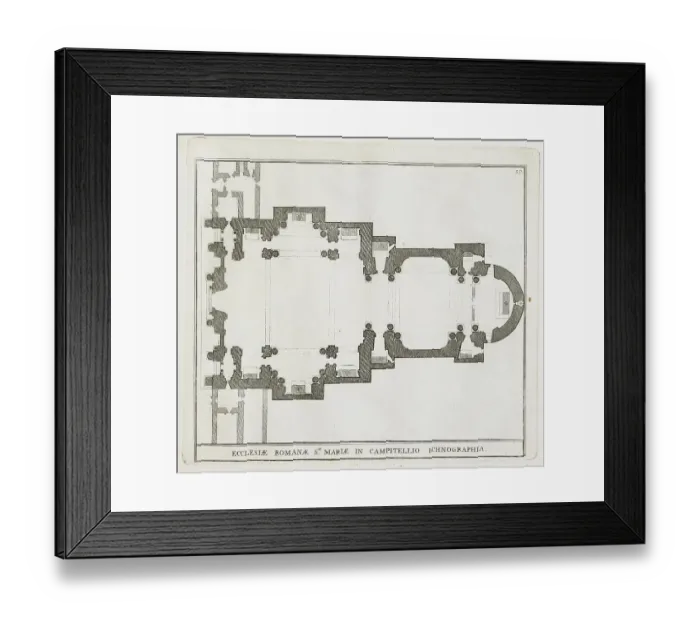 Framed Print : Geometric plan of the church of S. Maria in Campitelli, after a drawing by Cav. Rainaldi, historical Rome, Italy, digital reproduction of an original 17th century drawing, original date unknown Framed Print : Geometric plan of the church of S. Maria in Campitelli, after a drawing by Cav. Rainaldi, historical Rome, Italy, digital reproduction of an original 17th century drawing, original date unknown
