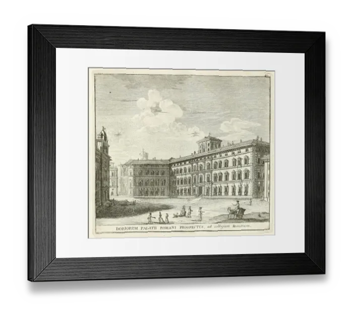 Framed Print : View of the palace of Prince Doria Pansili, from the side of the street Corso, historical Rome, Italy, digital reproduction of an original 17th century original, original date unknown Framed Print : View of the palace of Prince Doria Pansili, from the side of the street Corso, historical Rome, Italy, digital reproduction of an original 17th century original, original date unknown