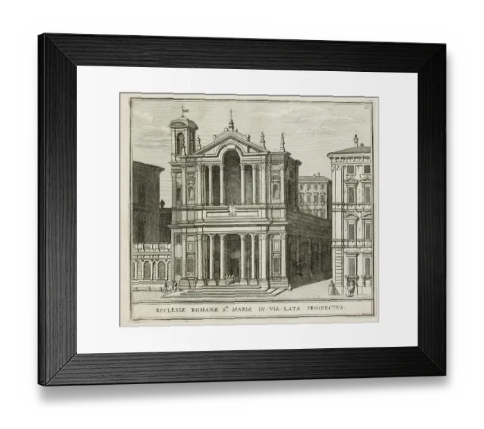 Framed Print : The Church of Santa Maria in Via Lata is a Roman titular deaconry and rectorate church, historic Rome, Italy, digital reproduction of an original 17th century artwork, original date unknown Framed Print : The Church of Santa Maria in Via Lata is a Roman titular deaconry and rectorate church, historic Rome, Italy, digital reproduction of an original 17th century artwork, original date unknown