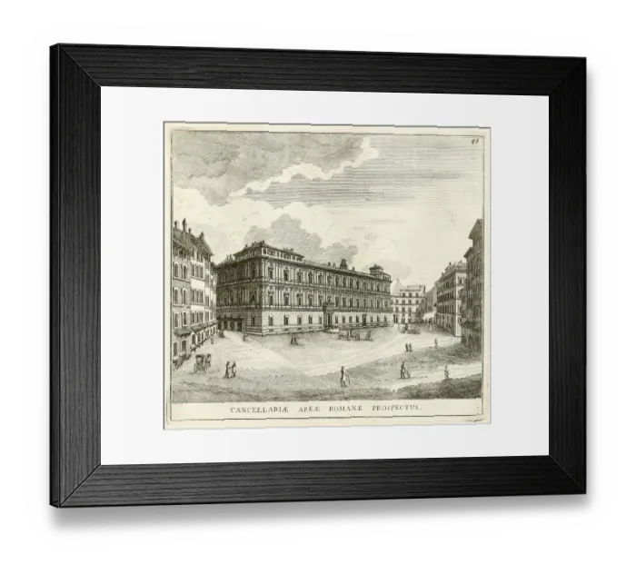 Framed Print : View of the palace, or Chancellor's Square, near Campo di Fiore, historic Rome, Italy, digital reproduction of an original 17th century painting, original date unknown Framed Print : View of the palace, or Chancellor's Square, near Campo di Fiore, historic Rome, Italy, digital reproduction of an original 17th century painting, original date unknown