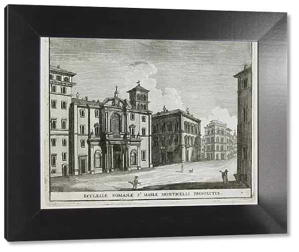 Santa Maria in Monticelli is a church in the Regola district of Rome, located in the street of the same name, historic Rome, Italy, digital reproduction of an original 17th century painting, original date unknown