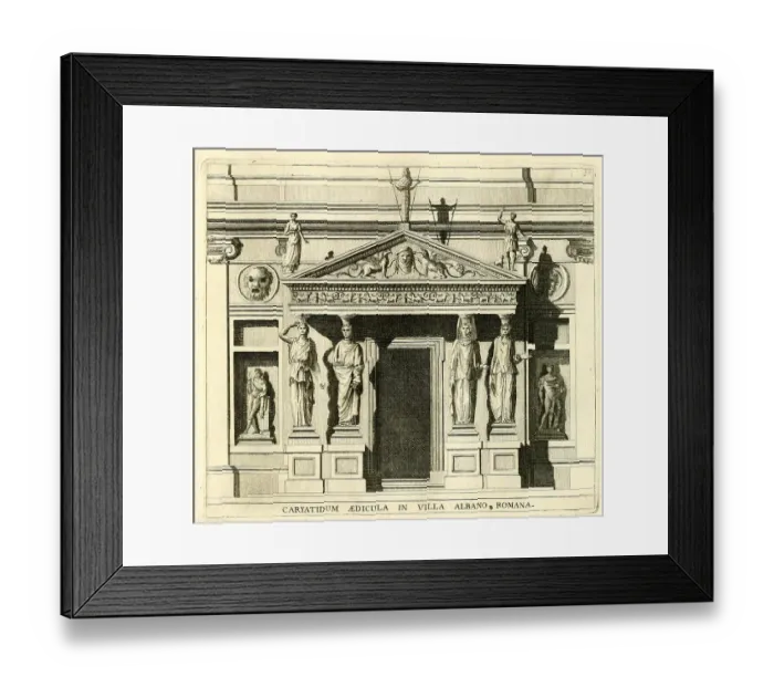 Framed Print : Plan of the Femicircular Portico, Palazzo Villa Albani, historical Rome, Italy, digital reproduction of an original 17th-century template, original date unknown Framed Print : Plan of the Femicircular Portico, Palazzo Villa Albani, historical Rome, Italy, digital reproduction of an original 17th-century template, original date unknown