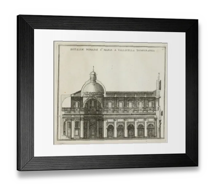 Framed Print : Cross-section of the church of S. Maria in Vallicella, or the New Church, historical Rome, Italy, digital reproduction of an original 17th century master, original date unknown Framed Print : Cross-section of the church of S. Maria in Vallicella, or the New Church, historical Rome, Italy, digital reproduction of an original 17th century master, original date unknown
