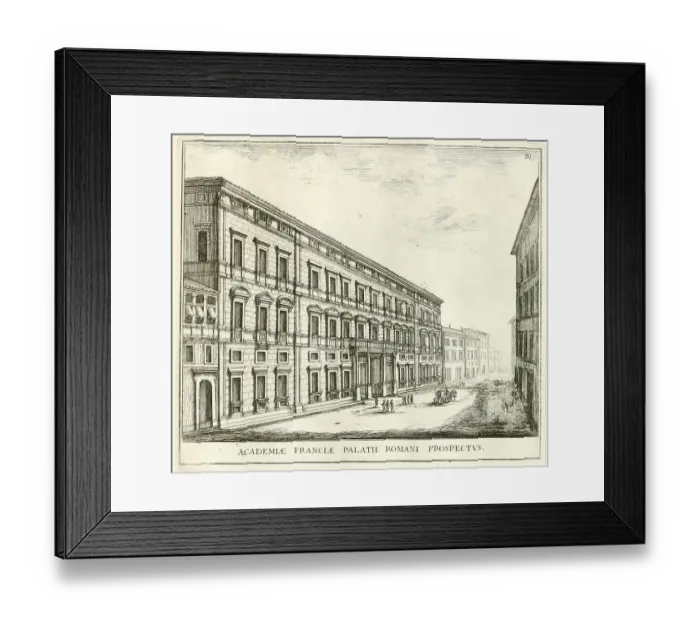 Framed Print : Palace of the Academy of France, in the street Corso, historical Rome, Italy, digital reproduction of an original 17th century painting, original date not known Framed Print : Palace of the Academy of France, in the street Corso, historical Rome, Italy, digital reproduction of an original 17th century painting, original date not known