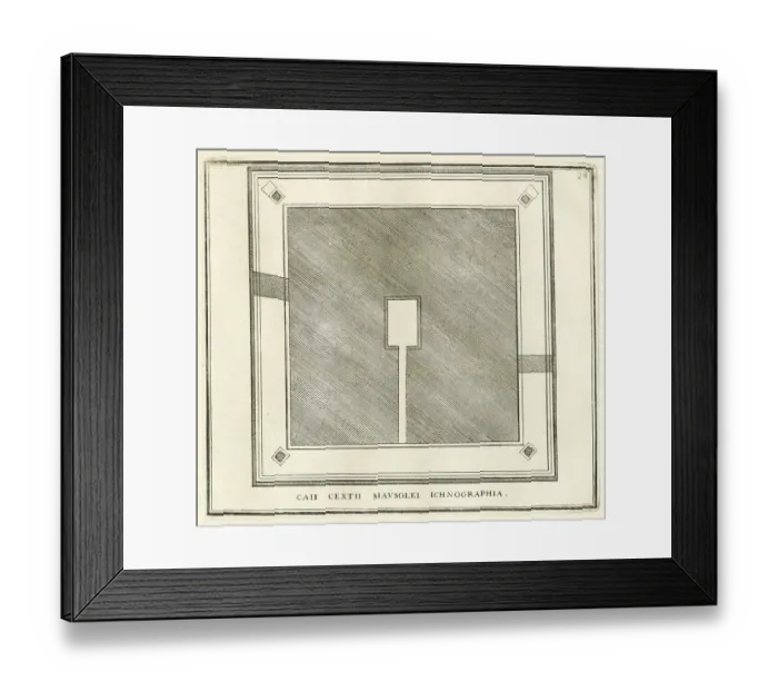 Framed Print : Plan of the Mausoleum, or Pyramid of Cajo Cestino, historical Rome, Italy, digital reproduction of an original 17th century template, original date unknown Framed Print : Plan of the Mausoleum, or Pyramid of Cajo Cestino, historical Rome, Italy, digital reproduction of an original 17th century template, original date unknown