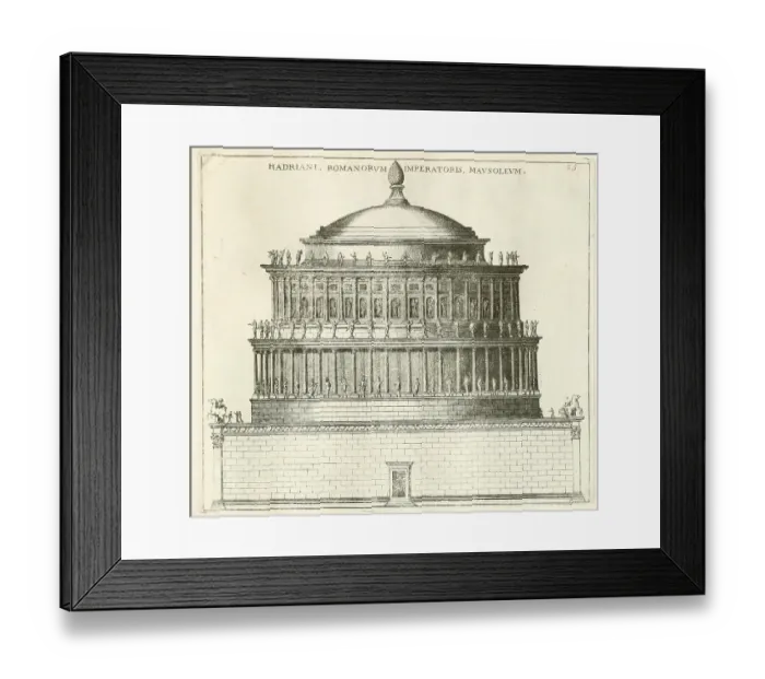 Framed Print : View of the Mausoleum of Emperor Hadrian, near the Ponte Elio, historical Rome, Italy, digital reproduction of an original 17th century original, original date unknown Framed Print : View of the Mausoleum of Emperor Hadrian, near the Ponte Elio, historical Rome, Italy, digital reproduction of an original 17th century original, original date unknown