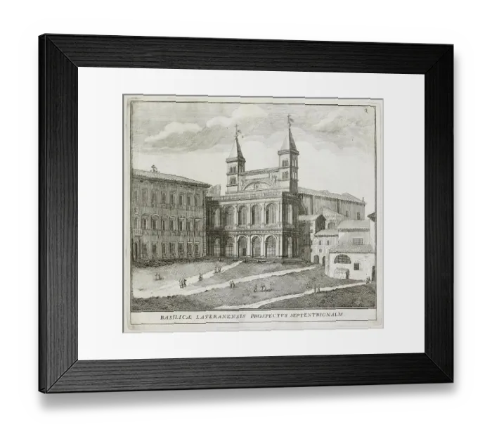 Framed Print : Main facade of the Lateran Basilica of St. John, Basilica di S. Giovanni in Laterano, historic Rome, Italy, digital reproduction of an original 17th century artwork, original date unknown Framed Print : Main facade of the Lateran Basilica of St. John, Basilica di S. Giovanni in Laterano, historic Rome, Italy, digital reproduction of an original 17th century artwork, original date unknown