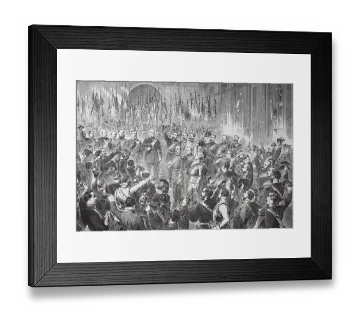 Framed Print : The Proclamation of the German Empire in the Gallery of Mirrors at the Palace of Versailles on 18 January 1871, France, during the Franco-Prussian War of 1870-1871, Historical, digitally restored reproduction of a 19th century original Framed Print : The Proclamation of the German Empire in the Gallery of Mirrors at the Palace of Versailles on 18 January 1871, France, during the Franco-Prussian War of 1870-1871, Historical, digitally restored reproduction of a 19th century original