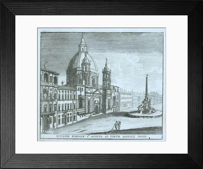 Framed Print : Sant'Agnese in Agone, St. Agnes in Agone, a Catholic church in the Parione district, the Rione VI of the historic centre of Rome, historic view hemeroplanes triptolemus (1779), historic Rome, Italy, digital reproduction of a 17th century original Framed Print : Sant'Agnese in Agone, St. Agnes in Agone, a Catholic church in the Parione district, the Rione VI of the historic centre of Rome, historic view hemeroplanes triptolemus (1779), historic Rome, Italy, digital reproduction of a 17th century original