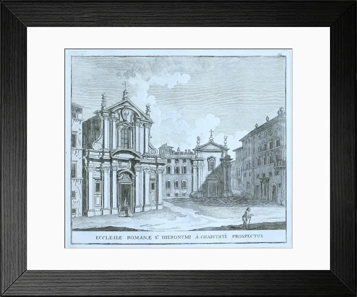 Framed Print : San Girolamo dei Croati degli Schiavoni, is a Roman Catholic title church and church of the Pontifical Croatian College of St. Jerome in Rome and National Church of the Croats in Rome, historic Rome, Italy Framed Print : San Girolamo dei Croati degli Schiavoni, is a Roman Catholic title church and church of the Pontifical Croatian College of St. Jerome in Rome and National Church of the Croats in Rome, historic Rome, Italy