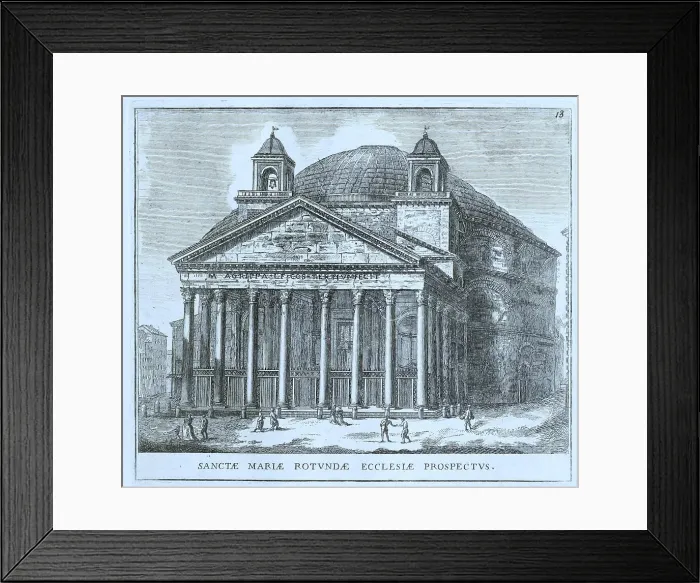 Framed Print : View of the church of S. Eusebio, in the east of S. Maria Maggiore, historical Rome, Italy, digital reproduction of an original 17th century painting, original date unknown