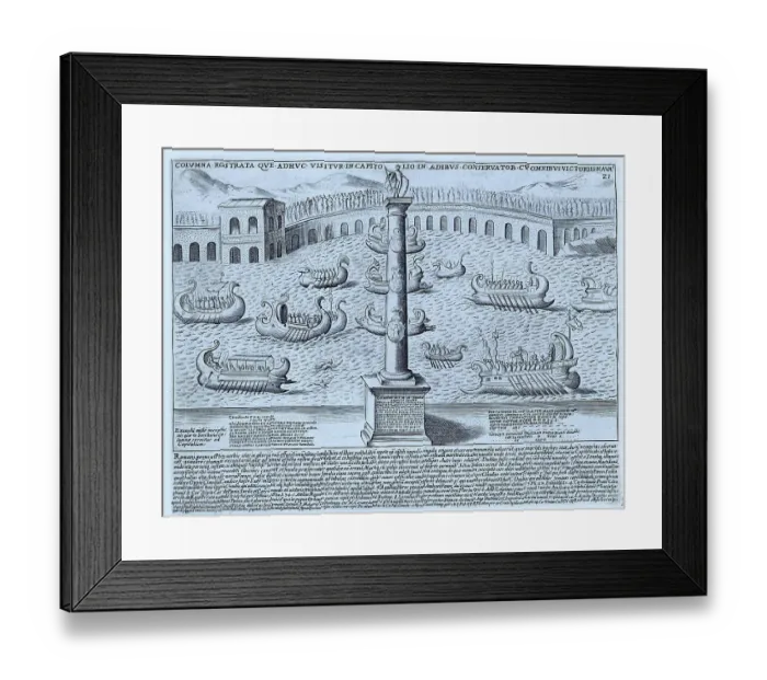 Framed Print : After the Battle of Mylae in 260 BC during the First Punic War, a Columna Rostrata, a victory column, was erected on the Roman Forum in honour of Gaius Duilius, naval commander and consul, historical Rome, Italy Framed Print : After the Battle of Mylae in 260 BC during the First Punic War, a Columna Rostrata, a victory column, was erected on the Roman Forum in honour of Gaius Duilius, naval commander and consul, historical Rome, Italy