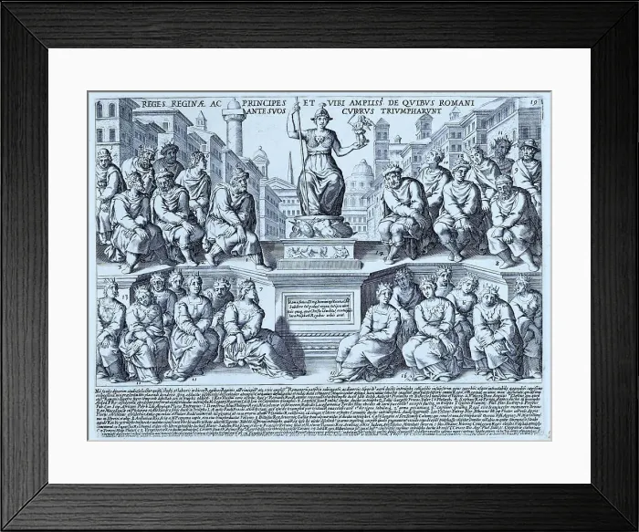 Framed Print : Regis Reginae ac Principes et viri, Depicting some of the kings and queens of Rome, historical Rome, Italy, digital reproduction of an original 17th century artwork, original date unknown Framed Print : Regis Reginae ac Principes et viri, Depicting some of the kings and queens of Rome, historical Rome, Italy, digital reproduction of an original 17th century artwork, original date unknown