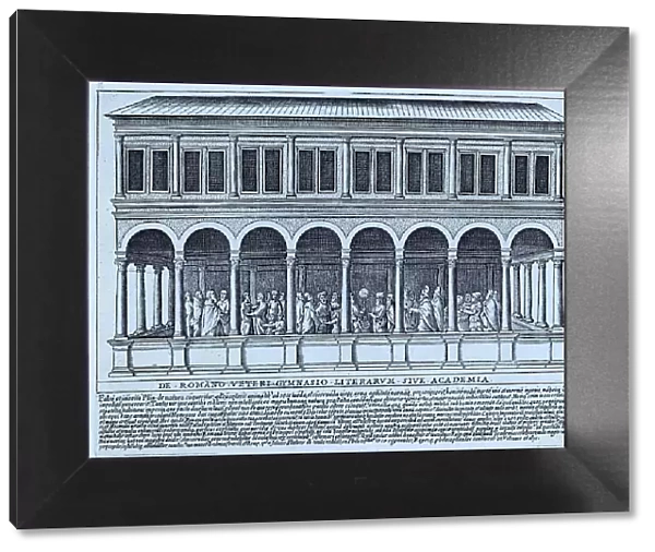 The Ancient Roman Gymnasium or Academy of Letters, historical Rome, Italy, digital reproduction of an original from the 17th century, original date not known