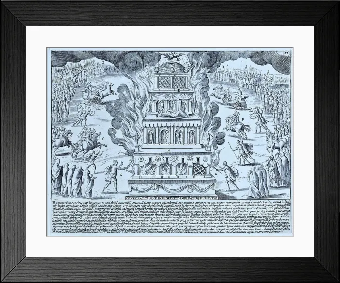 Framed Print : Consecration of the Emperor, historical Rome, Italy, digital reproduction of an original from the 17th century, original date not known