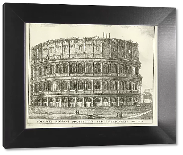 North view of the Colosseum, historical Rome, Italy, digital reproduction of an original 17th century artwork, original date unknown