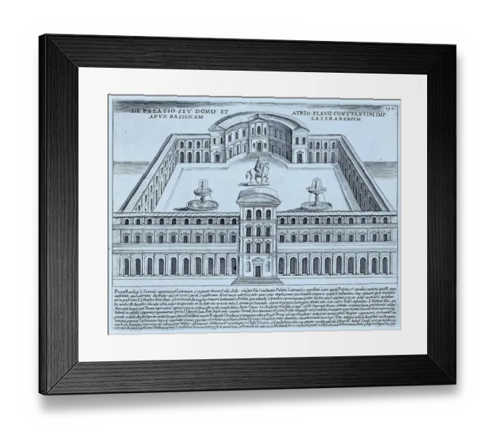 Framed Print : The Palace of Constantine. The palace of the Laterani family came into the hands of Constantine, through his woman Fausta. Constantine gave it to the Church in the time of Miltiades, c Framed Print : The Palace of Constantine. The palace of the Laterani family came into the hands of Constantine, through his woman Fausta. Constantine gave it to the Church in the time of Miltiades, c