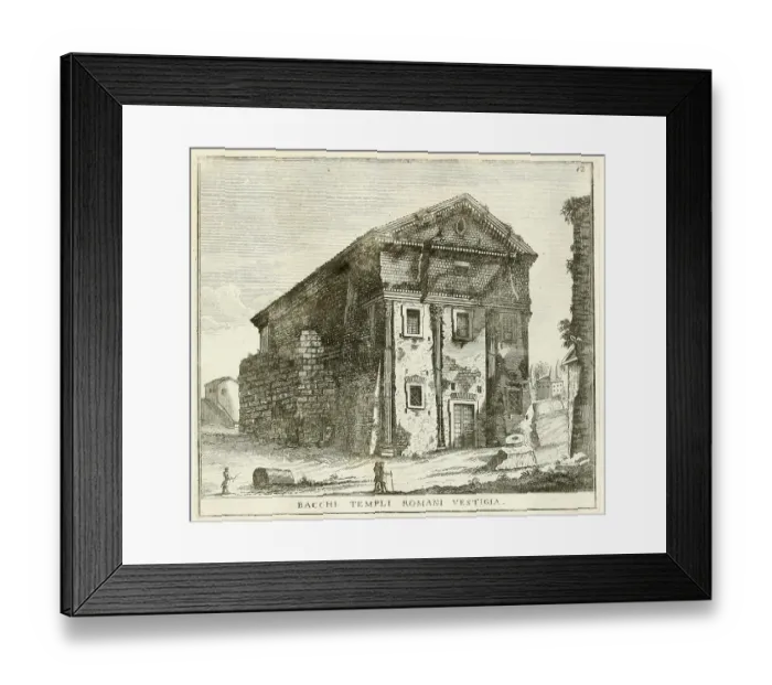 Framed Print : Temple of Bacchus, outside Porta S. Sebastiano, historic Rome, Italy, digital reproduction of an original 17th century artwork, original date unknown Framed Print : Temple of Bacchus, outside Porta S. Sebastiano, historic Rome, Italy, digital reproduction of an original 17th century artwork, original date unknown