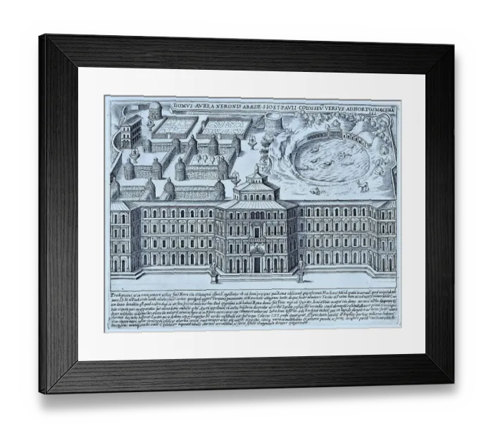 Framed Print : Domus Aurea Neronis Abaede S. Io Et Pauli Colosseu Versus Ad Hortos Maecena, The Domus Aurea or Golden House was a large landscaped villa built by Emperor Nero, historic Rome, Italy, digital reproduction of a 17th century original Framed Print : Domus Aurea Neronis Abaede S. Io Et Pauli Colosseu Versus Ad Hortos Maecena, The Domus Aurea or Golden House was a large landscaped villa built by Emperor Nero, historic Rome, Italy, digital reproduction of a 17th century original