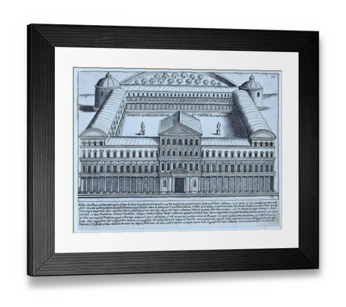 Framed Print : Domus Gordianorum Et Thermae (In Via Praenestina), The House and Baths of Gordianus in the Via Praenestina. Marcus Antonius Gordianus Africanus Sempronianus Romanus, 159, 238, better known as Gordian I was Roman Emperor, historical Rome, Italy