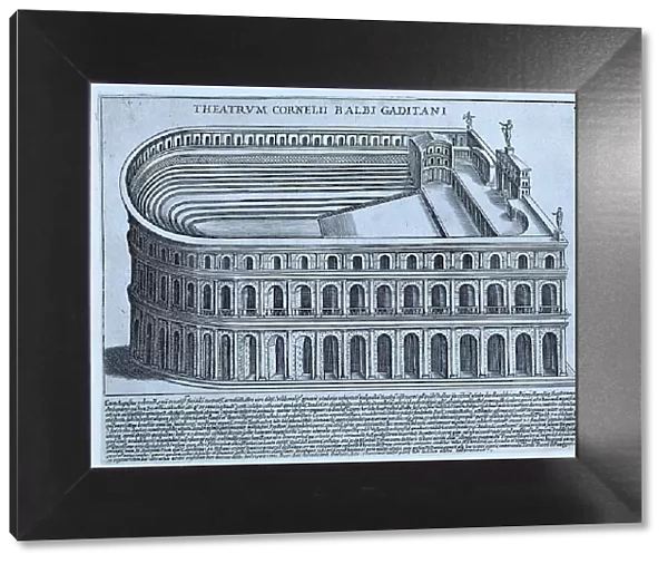 Theatrum Cornelii Balbi Gaditani, historical Rome, Italy, digital reproduction of an original from the 17th century, original date unknown