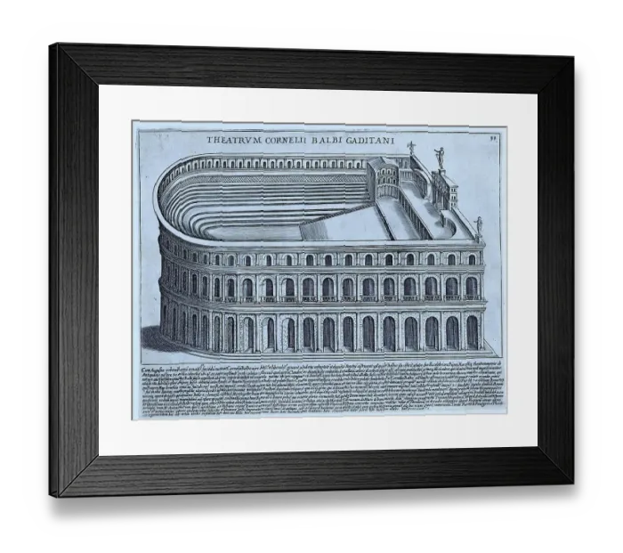 Framed Print : Theatrum Cornelii Balbi Gaditani, historical Rome, Italy, digital reproduction of an original from the 17th century, original date unknown Framed Print : Theatrum Cornelii Balbi Gaditani, historical Rome, Italy, digital reproduction of an original from the 17th century, original date unknown
