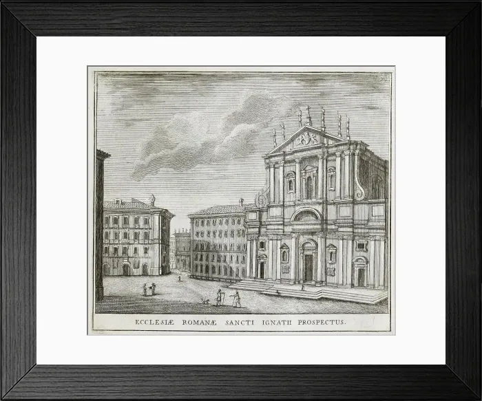 Framed Print : Church of St. Ignatius, behind the Roman College, historical Rome, Italy, digital reproduction of an original 17th century painting, original date unknown Framed Print : Church of St. Ignatius, behind the Roman College, historical Rome, Italy, digital reproduction of an original 17th century painting, original date unknown