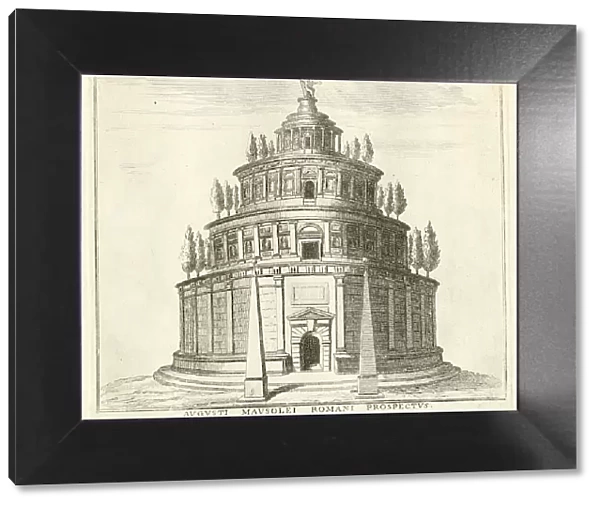 Mausoleum of the Emperor Augustus, erected in Campo Marzo, Field of Mars, historic Rome, Italy, digital reproduction of an original 17th-century artwork, original date unknown