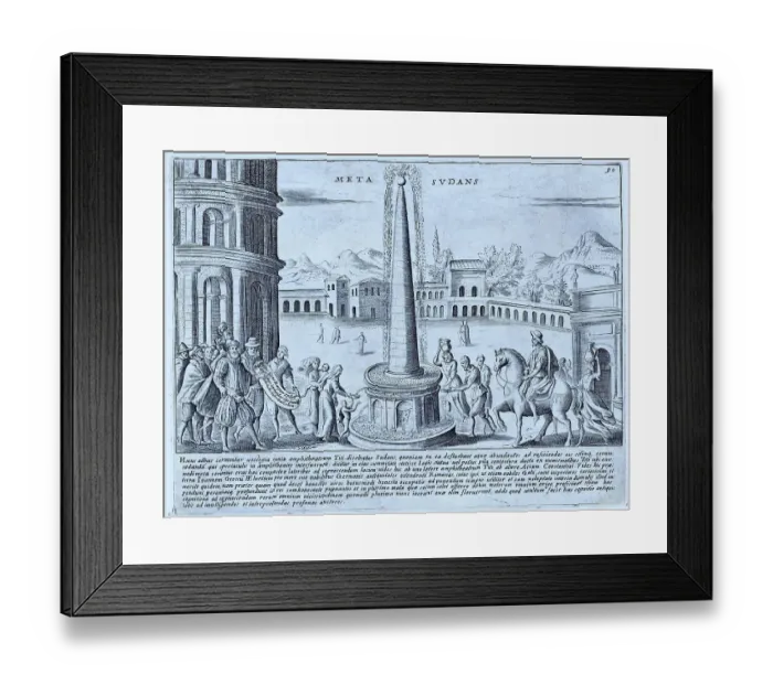 Framed Print : The Meta Sudans was a large fountain that stood near the Colosseum, historic Rome, Italy, digital reproduction of an original 17th century design, original date unknown