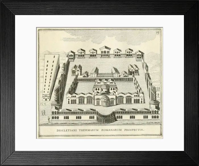 Framed Print : The Diocletian's Therme, made from what remains of it, historical Rome, Italy, digital reproduction of an original 17th-century artwork, original date unknown Framed Print : The Diocletian's Therme, made from what remains of it, historical Rome, Italy, digital reproduction of an original 17th-century artwork, original date unknown