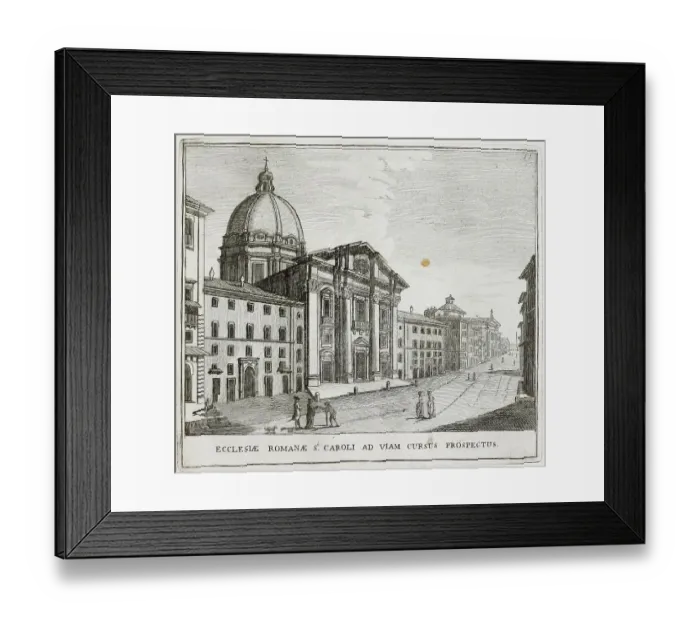 Framed Print : San Carlo alle Quattro Fontane, Saint Charles at the Four Fountains, was a church on the apex of the Quirinal in Rome, historic Rome, Italy, digital reproduction of an original 17th century artwork, original date not known Framed Print : San Carlo alle Quattro Fontane, Saint Charles at the Four Fountains, was a church on the apex of the Quirinal in Rome, historic Rome, Italy, digital reproduction of an original 17th century artwork, original date not known